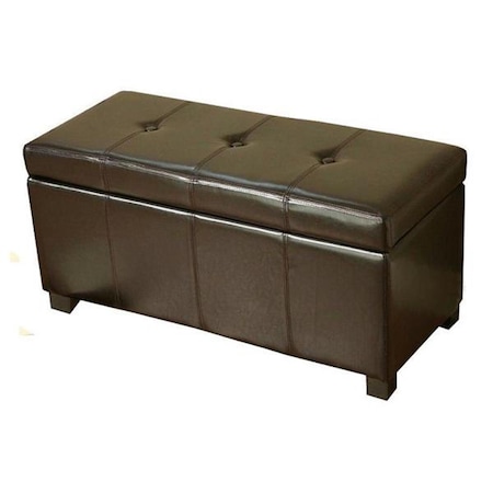 Warehouse Of Tiffany Ariel Brown Leather Storage Bench WT-M1157-WB BROWN